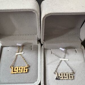 Gold and Silver 1996 Pendant Necklaces